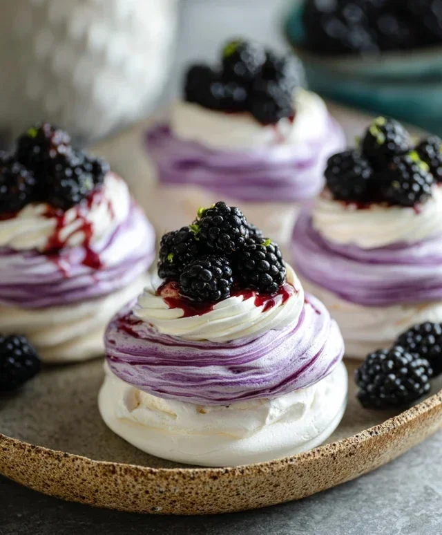 Blackberry Pavlovas