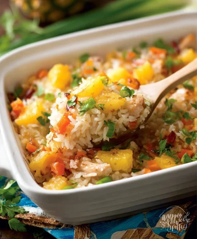 Aloha Pineapple Chicken Rice Casserole