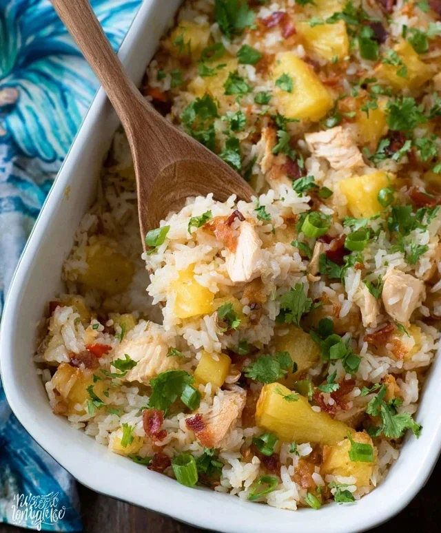 Aloha Pineapple Chicken Rice Casserole