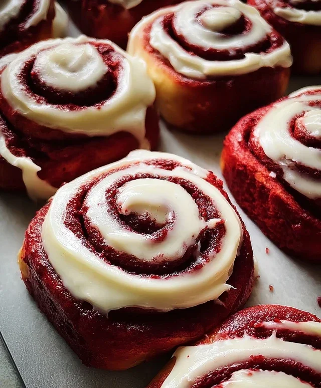 Red Velvet Cinnamon Rolls with Cream Cheese Icing