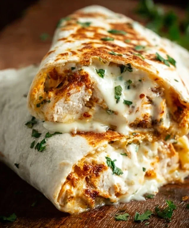 Cheesy Garlic Chicken Wraps
