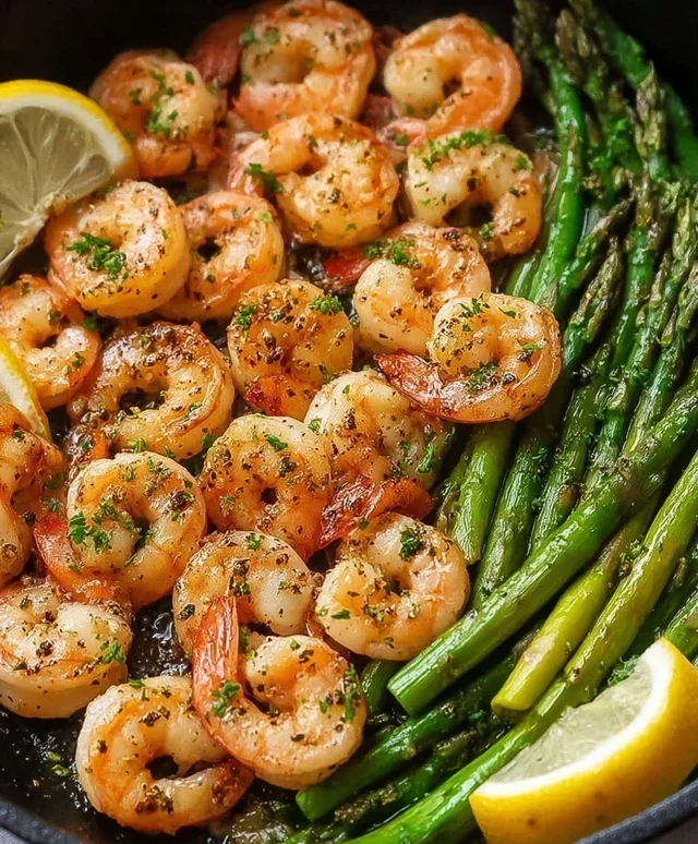 Lemon Garlic Shrimp and Asparagus (20-Minutes)