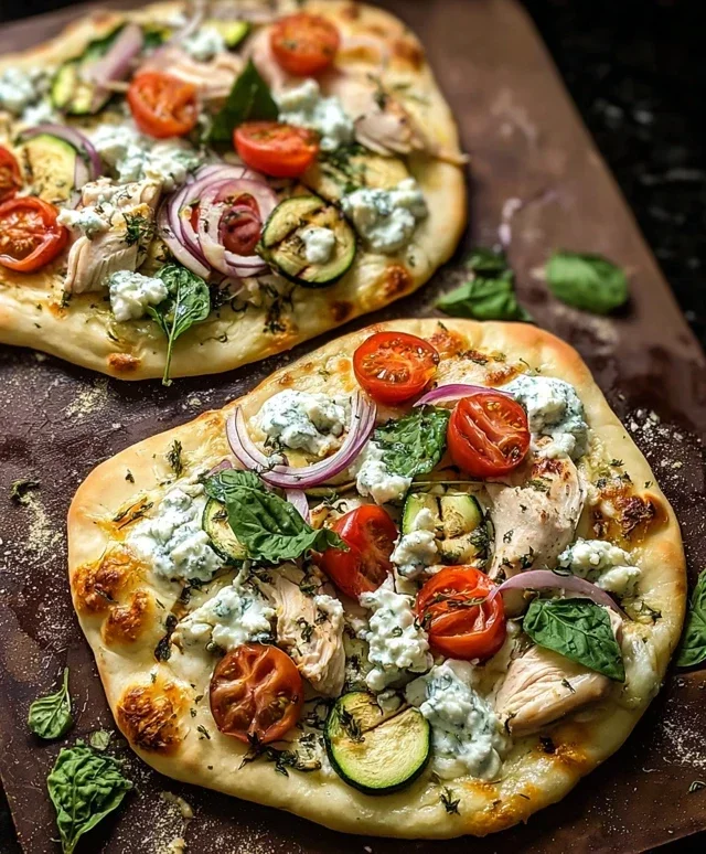 Tzatziki Chicken & Veggie Naan Pizza