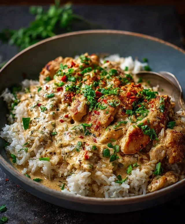 High Protein Creamy Cajun Chicken Rice