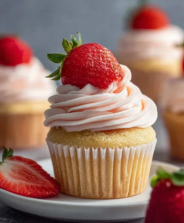 Fresh Strawberry Cupcakes