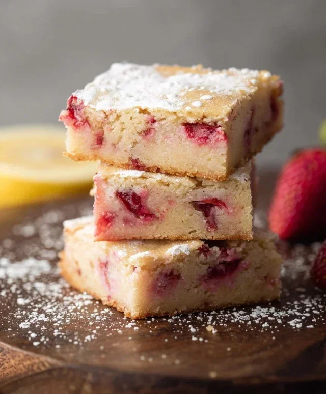 Strawberry Lemon Blondies
