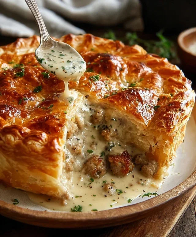 Sausage Gravy Puff Pie