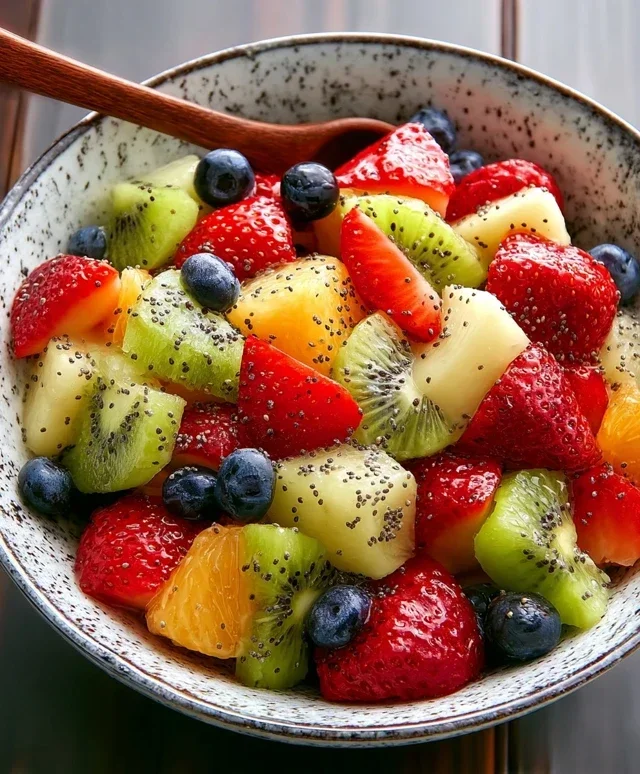 Fruit Salad with Honey-Lime Poppy Seed Dressing