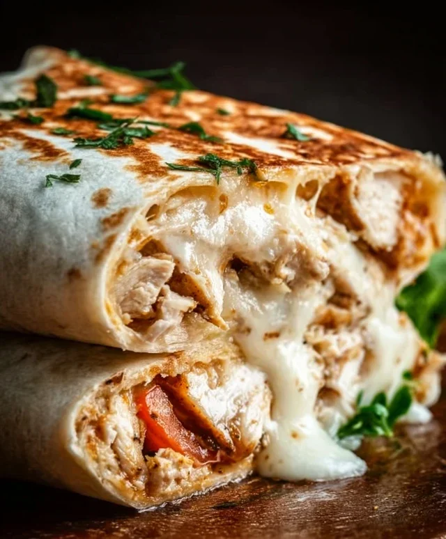 Cheesy Garlic Chicken Wraps
