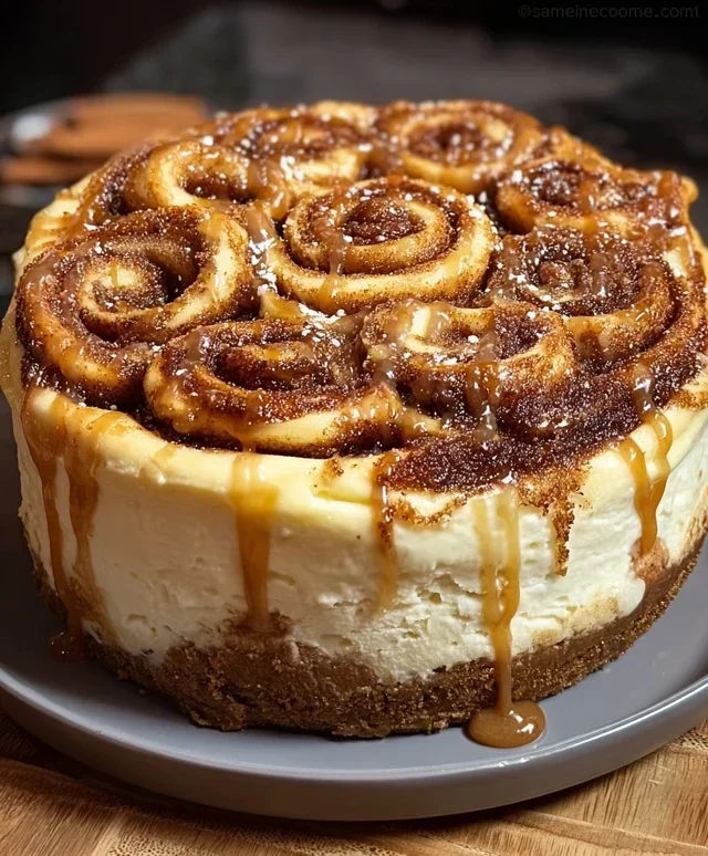 Cinnamon Roll Honeybun Cheesecake