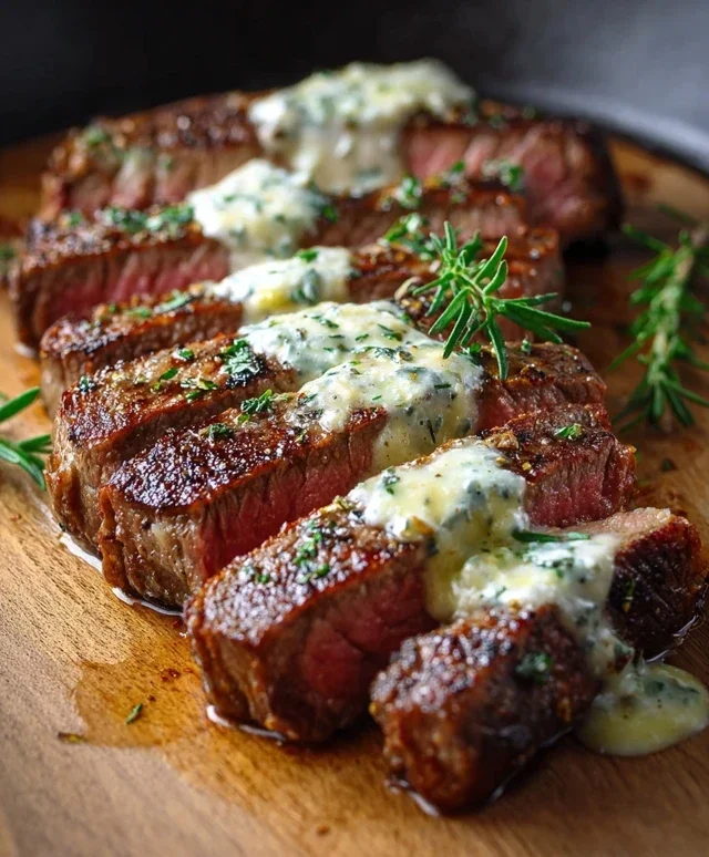 Garlic Butter Steak With Parmesan Cream Sauce