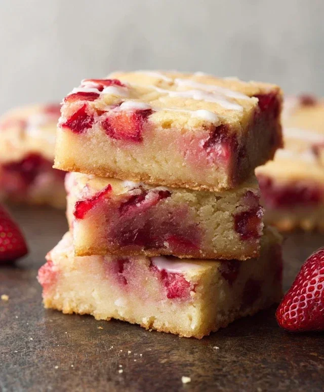 Strawberry Lemon Blondies