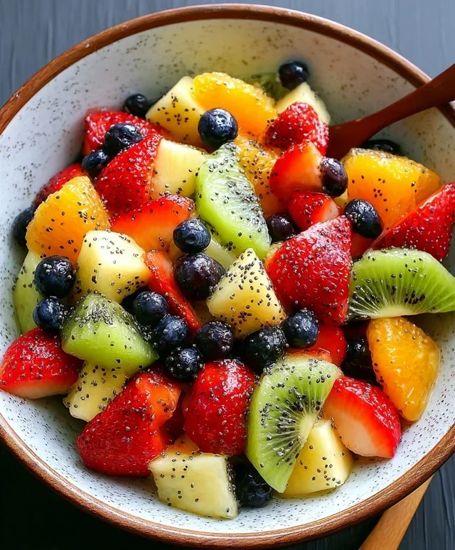 Fruit Salad with Honey-Lime Poppy Seed Dressing