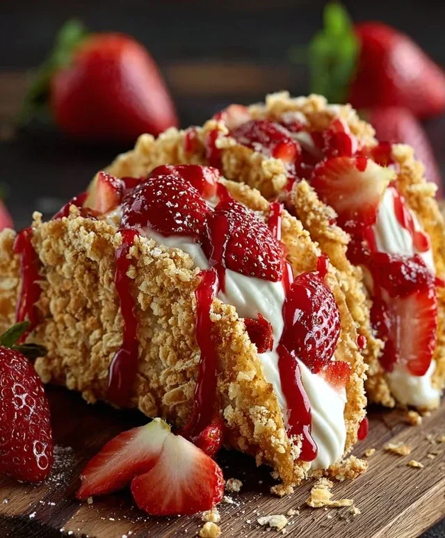 Strawberry Crunch Cheesecake Tacos