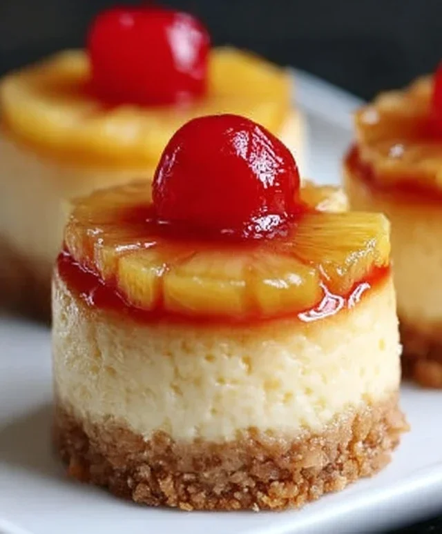 Mini Pineapple Upside-Down Cheesecakes
