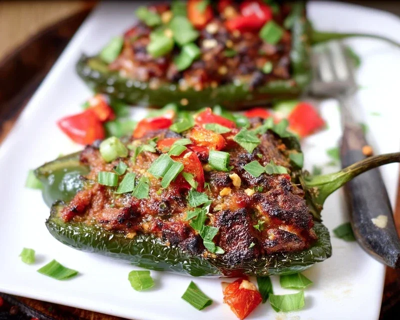 Brisket Stuffed Poblano Peppers