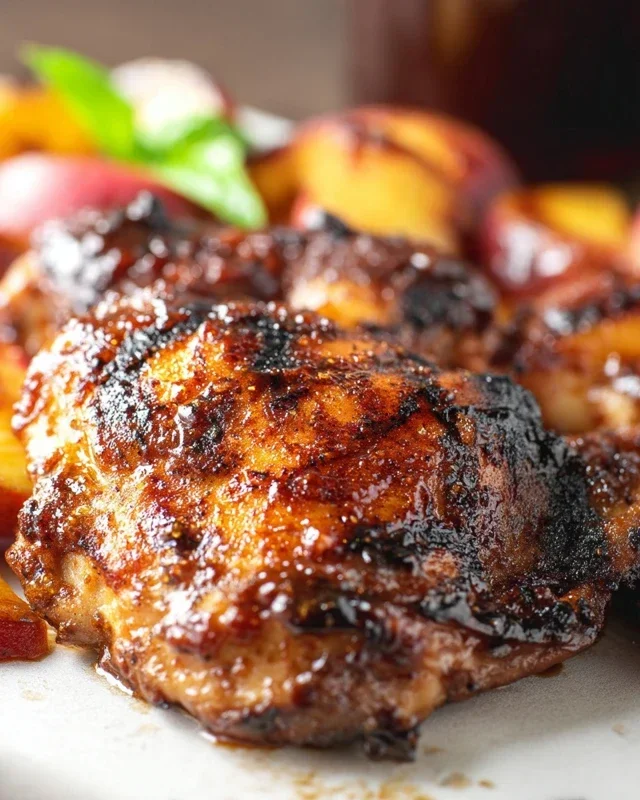 Grilled Bourbon Extract Extract Peach BBQ Chicken