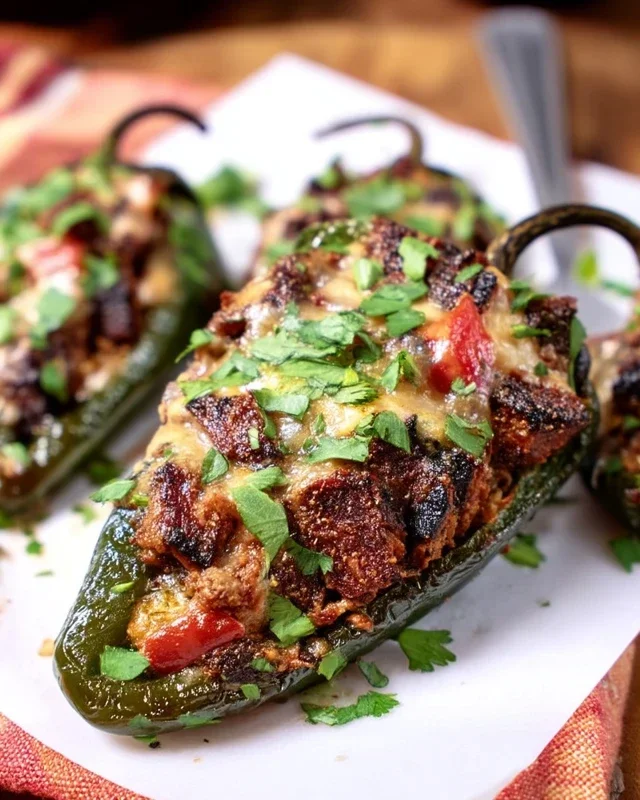 Brisket Stuffed Poblano Peppers