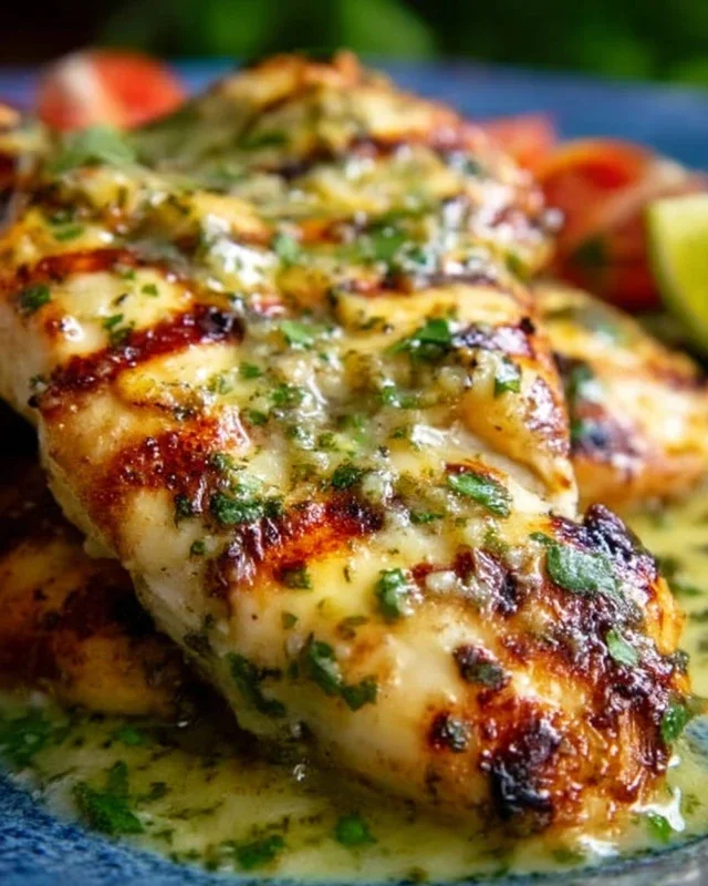 Grilled Salsa Verde Pepper Jack Chicken