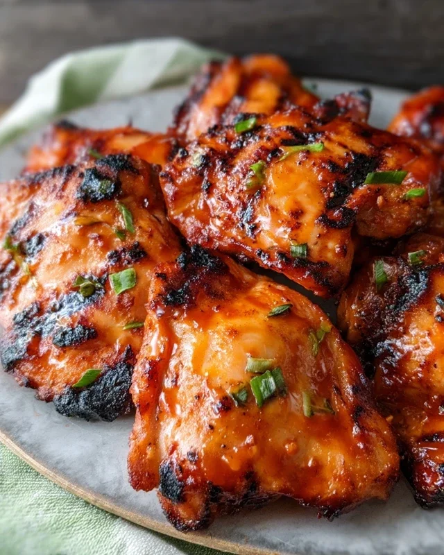 Grilled Honey Buffalo Chicken Thighs