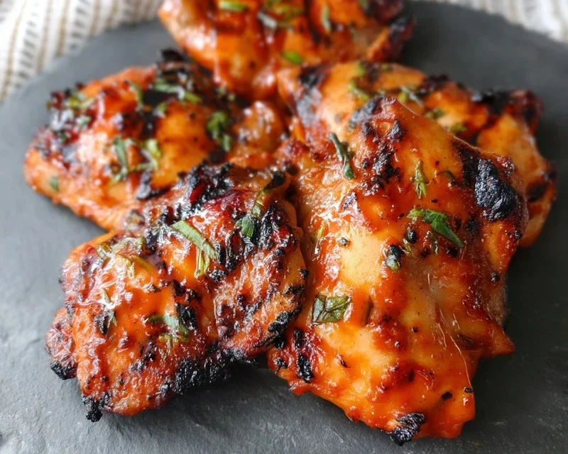 Grilled Honey Buffalo Chicken Thighs