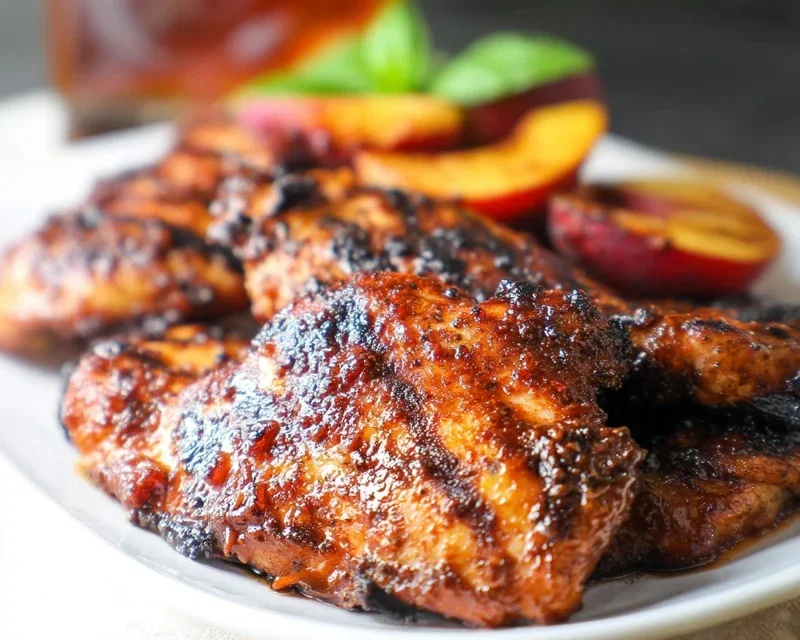 Grilled Bourbon Extract Extract Peach BBQ Chicken