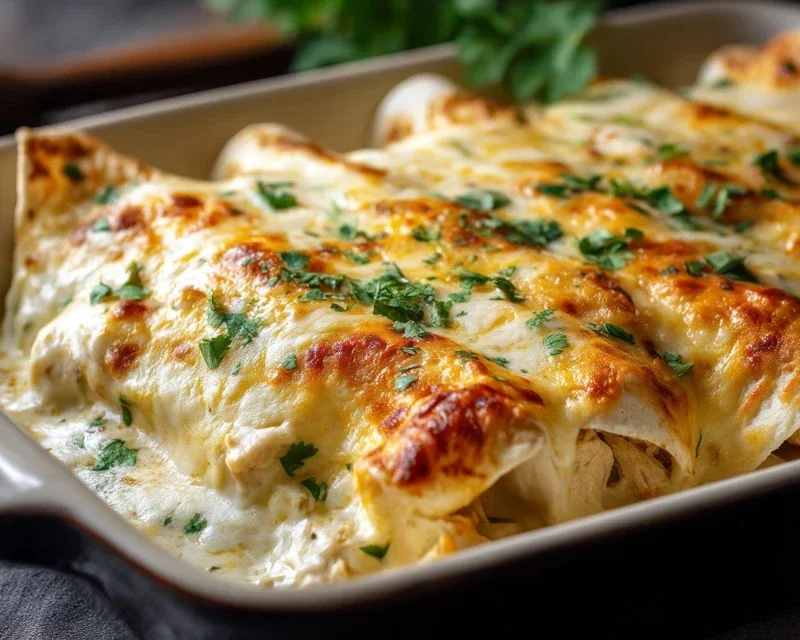 Creamy White Chicken Enchiladas