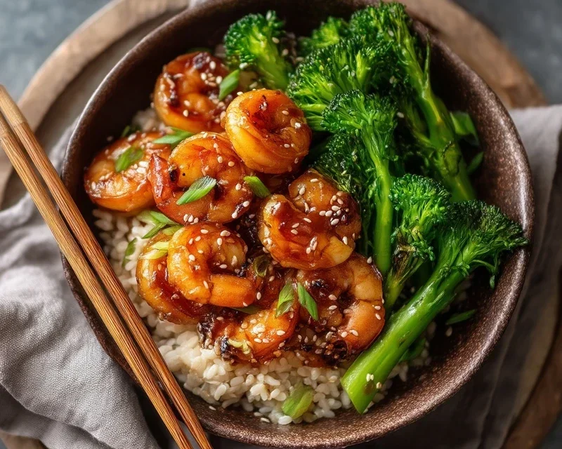 Honey Garlic Shrimp Bowls