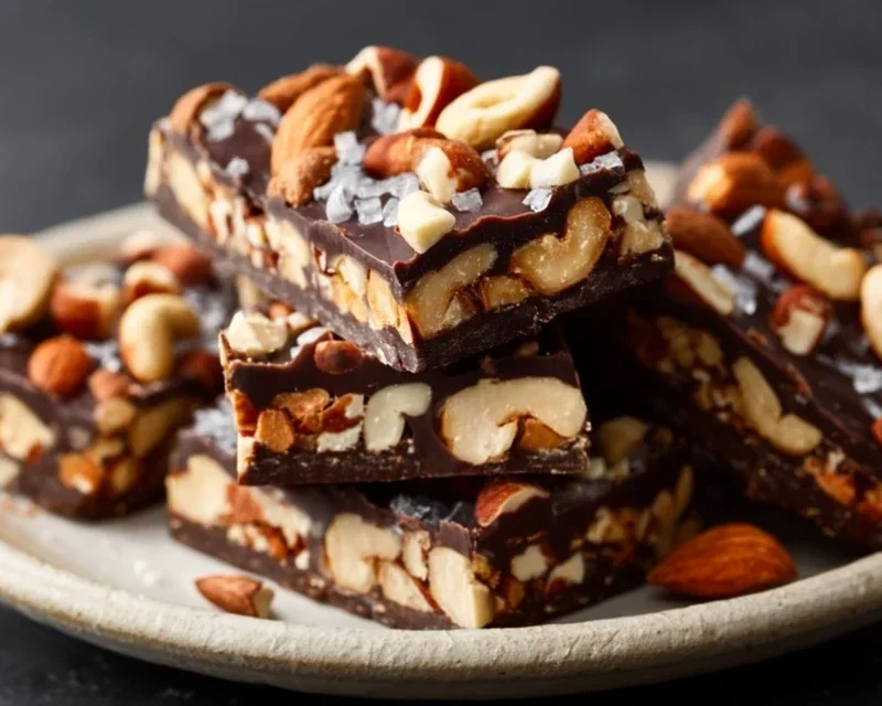 Dark Chocolate and Sea Salt Nut Bars
