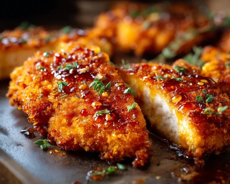 Baked Crunchy Hot Honey Chicken