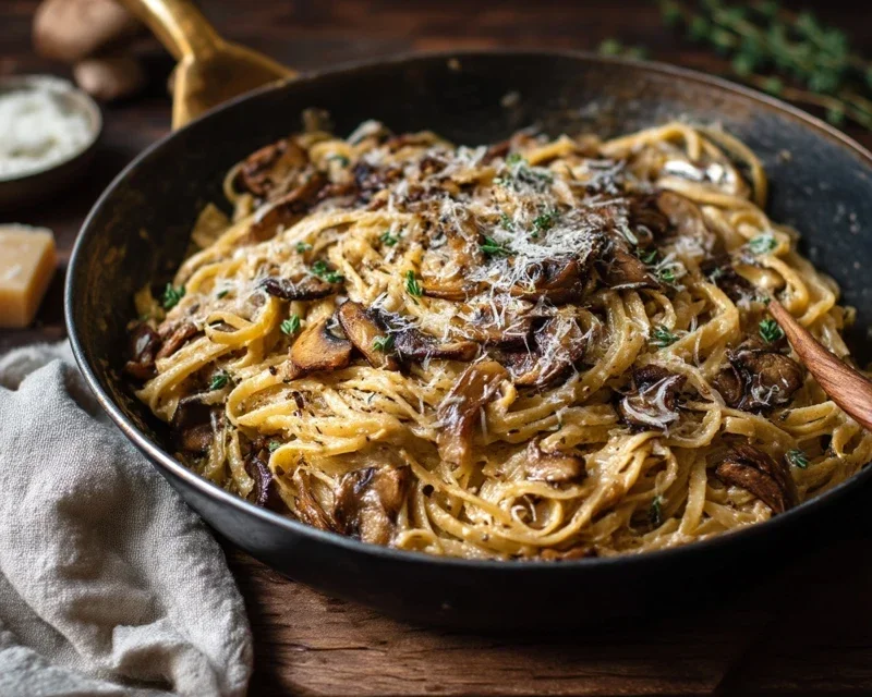 Caramelized Leek and Mushroom Gruyere Pasta