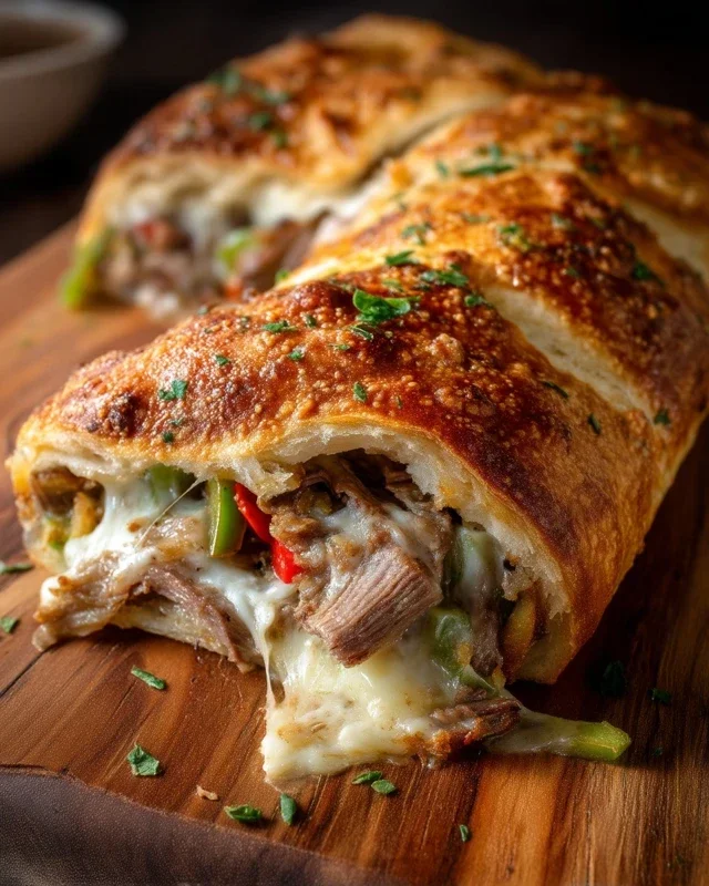 Philly Cheesesteak Stromboli