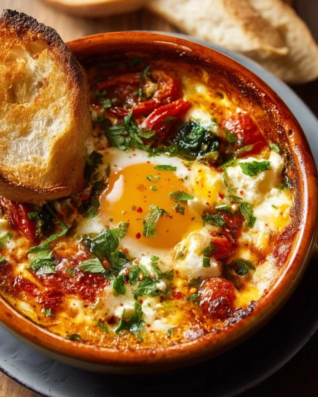 Baked Feta Eggs