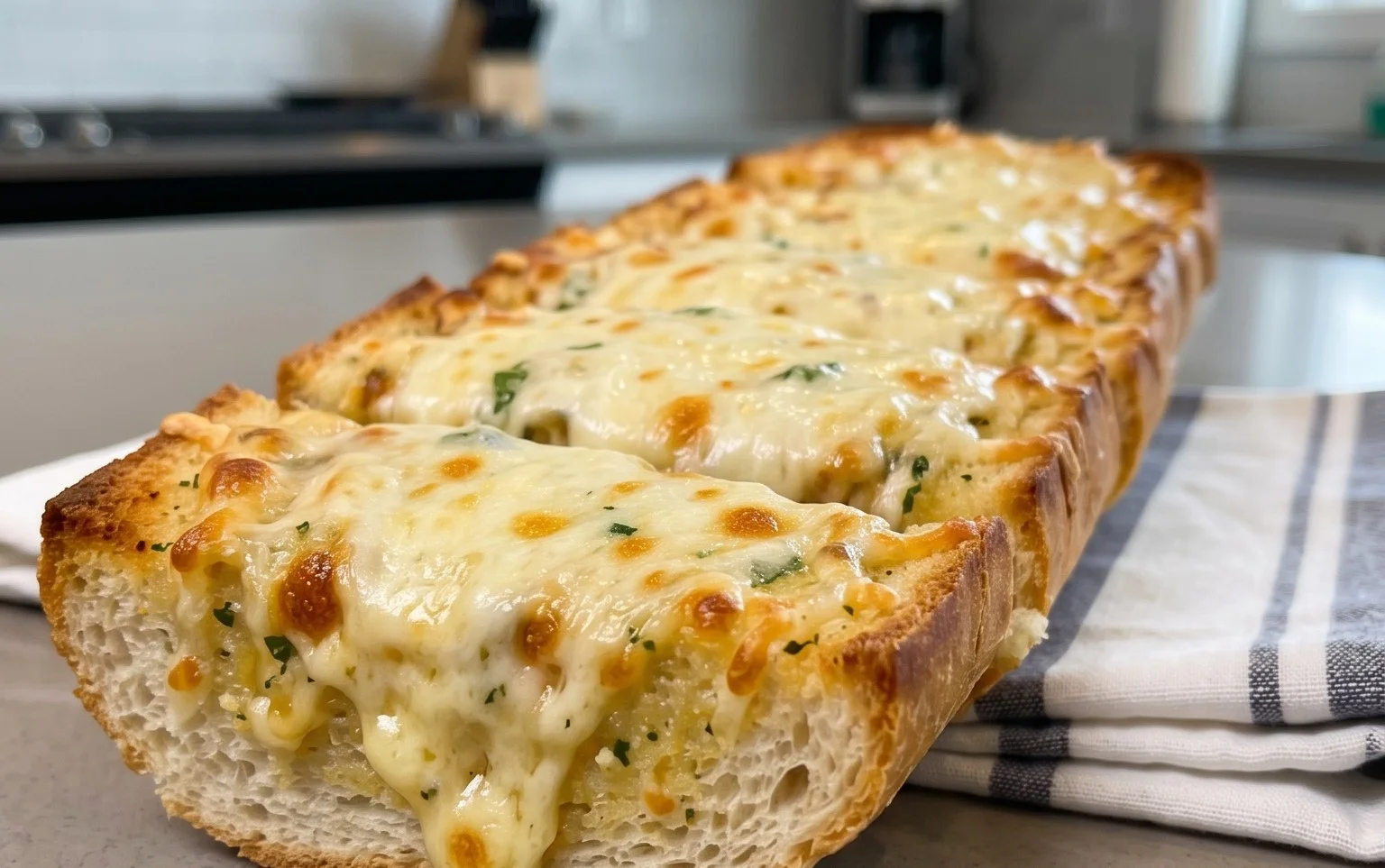 BEST CHEESY GARLIC BREAD RECIPE
