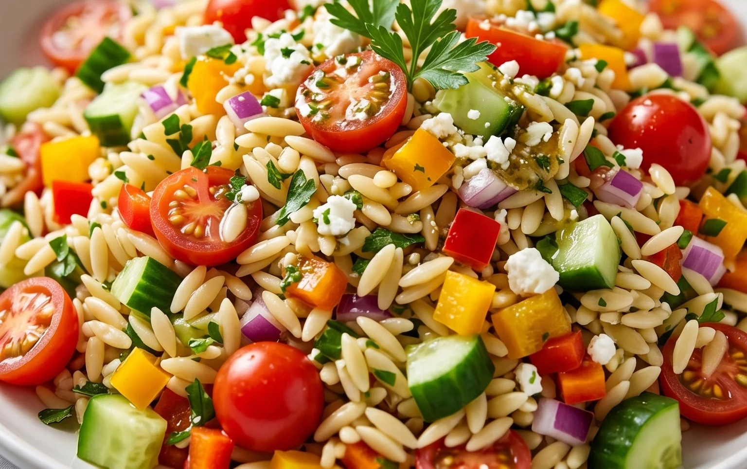 Rainbow Orzo Salad