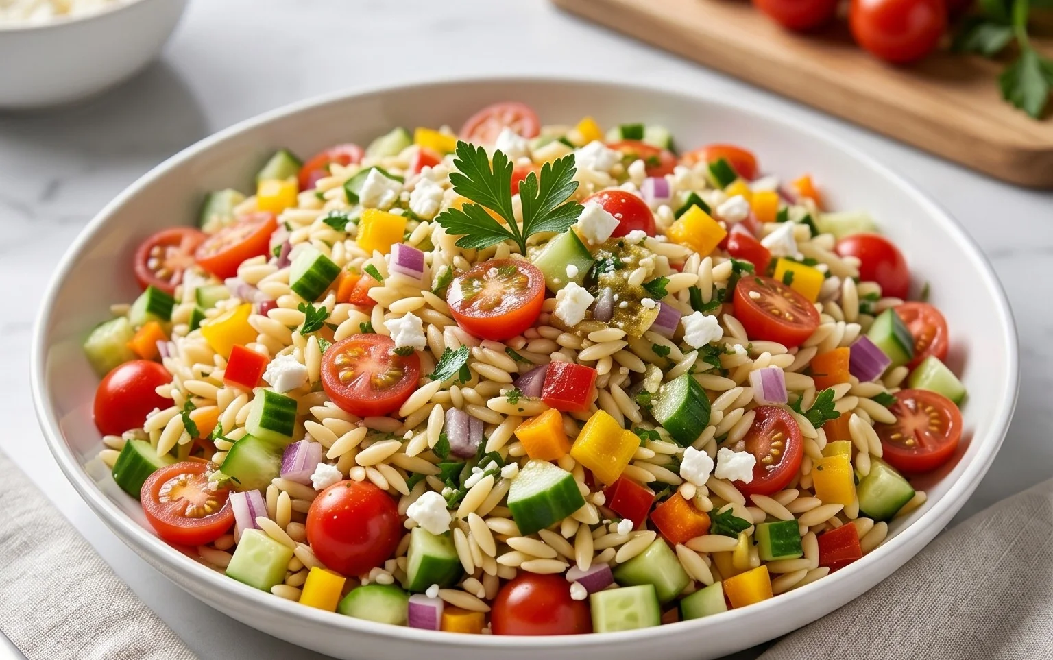 Rainbow Orzo Salad