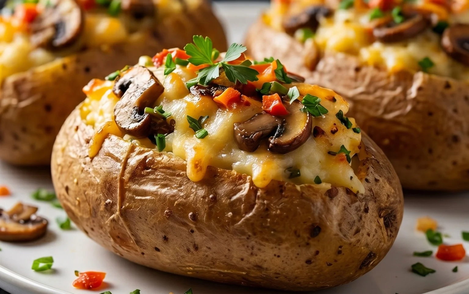 The Ultimate Stuffed Baked Potatoes with Mushrooms