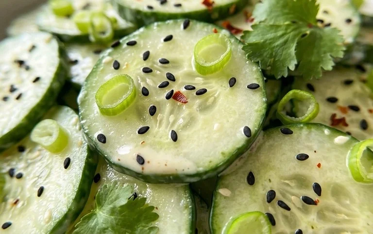 Creamy Asian Cucumber Salad Bowl