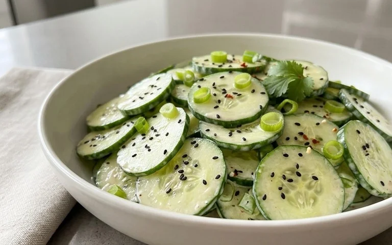 Creamy Asian Cucumber Salad Bowl