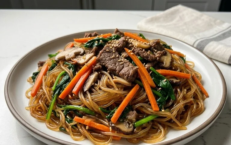 Japchae (Korean Glass Noodle Stir Fry)