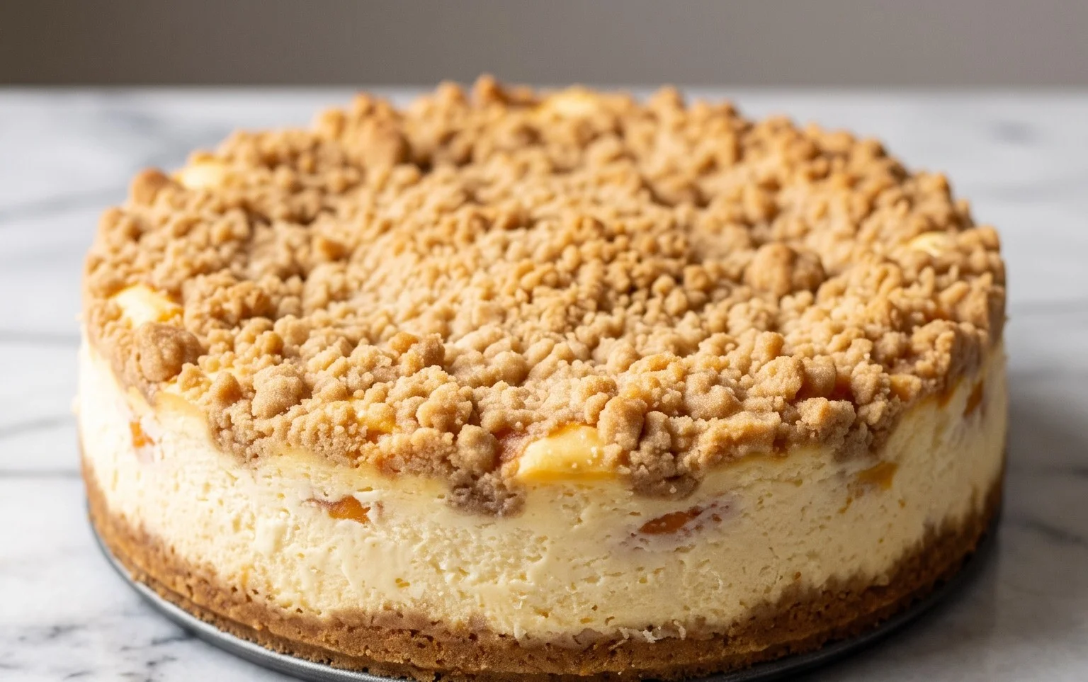 Peach Cream Cheese Cake with Streusel Topping