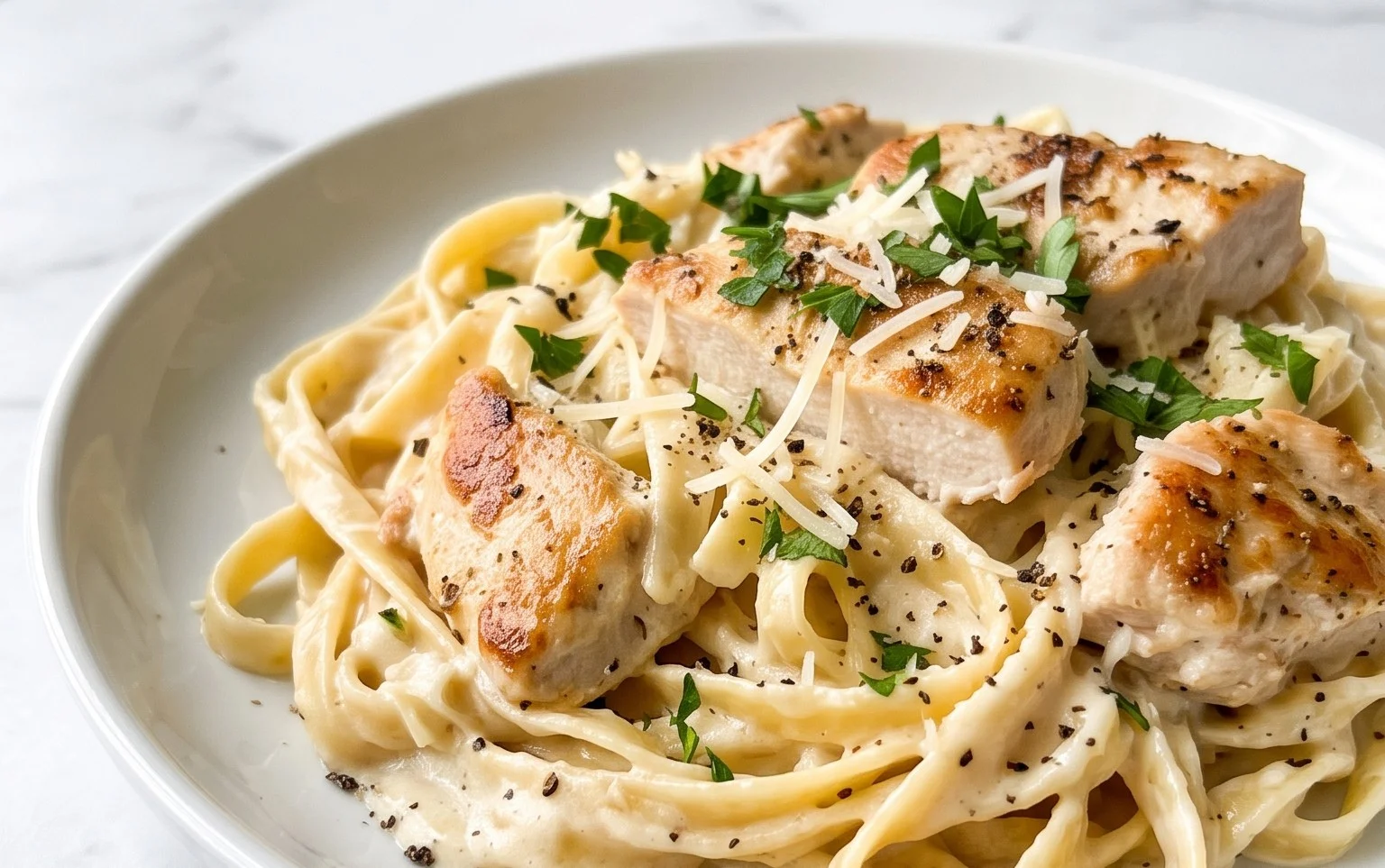 Low Calorie Chicken Alfredo