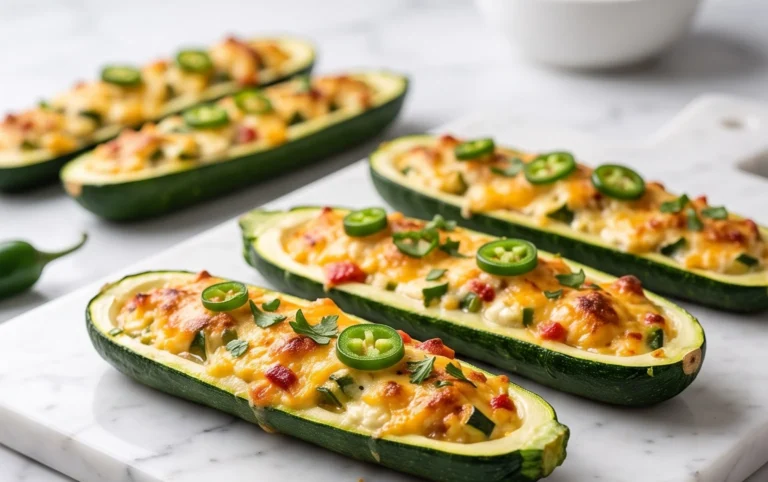 Jalapeno Popper Zucchini Boats