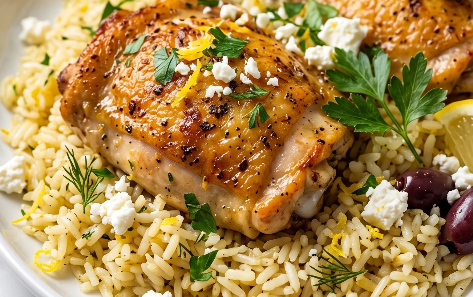 Greek Chicken and Lemon Rice (30 Minutes, One-Pot)