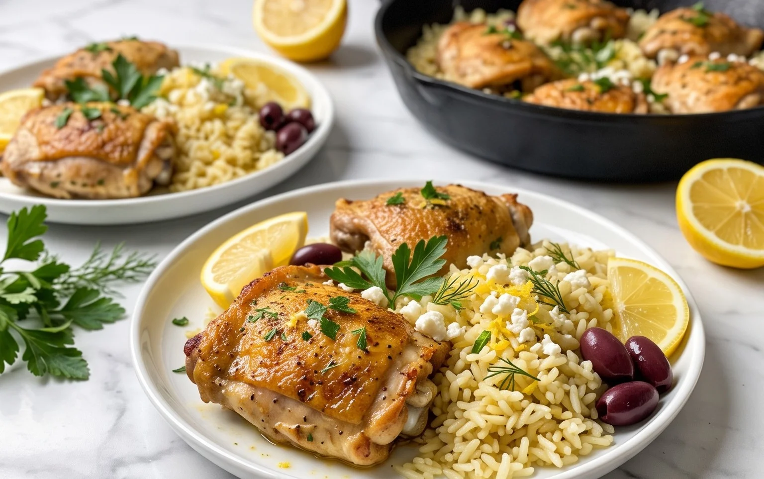 Greek Chicken and Lemon Rice (30 Minutes, One-Pot)