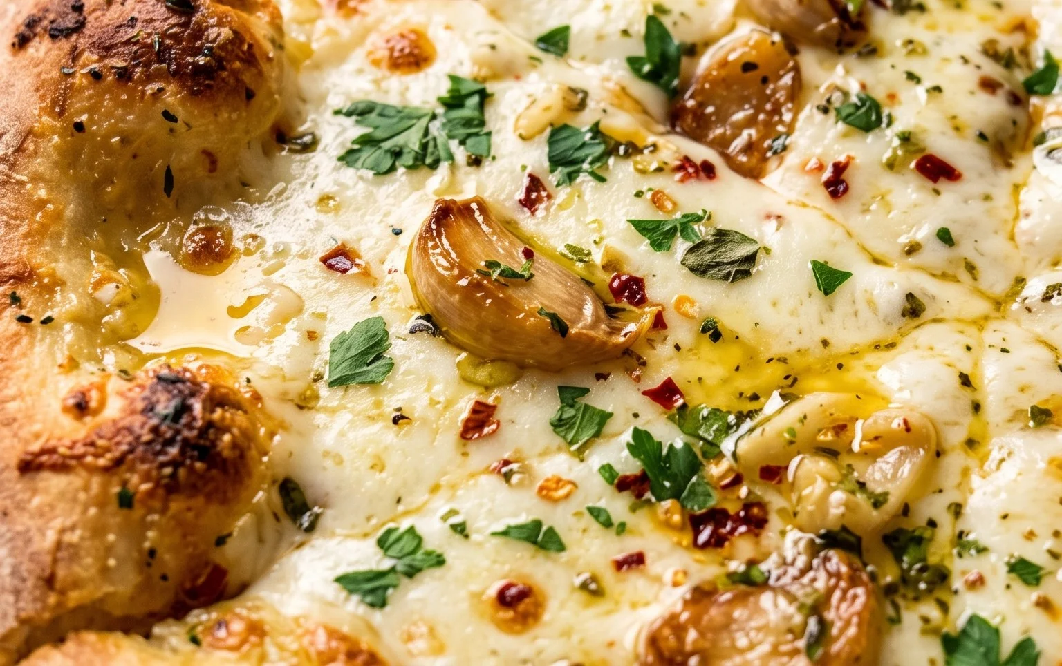 buttery garlic pizza