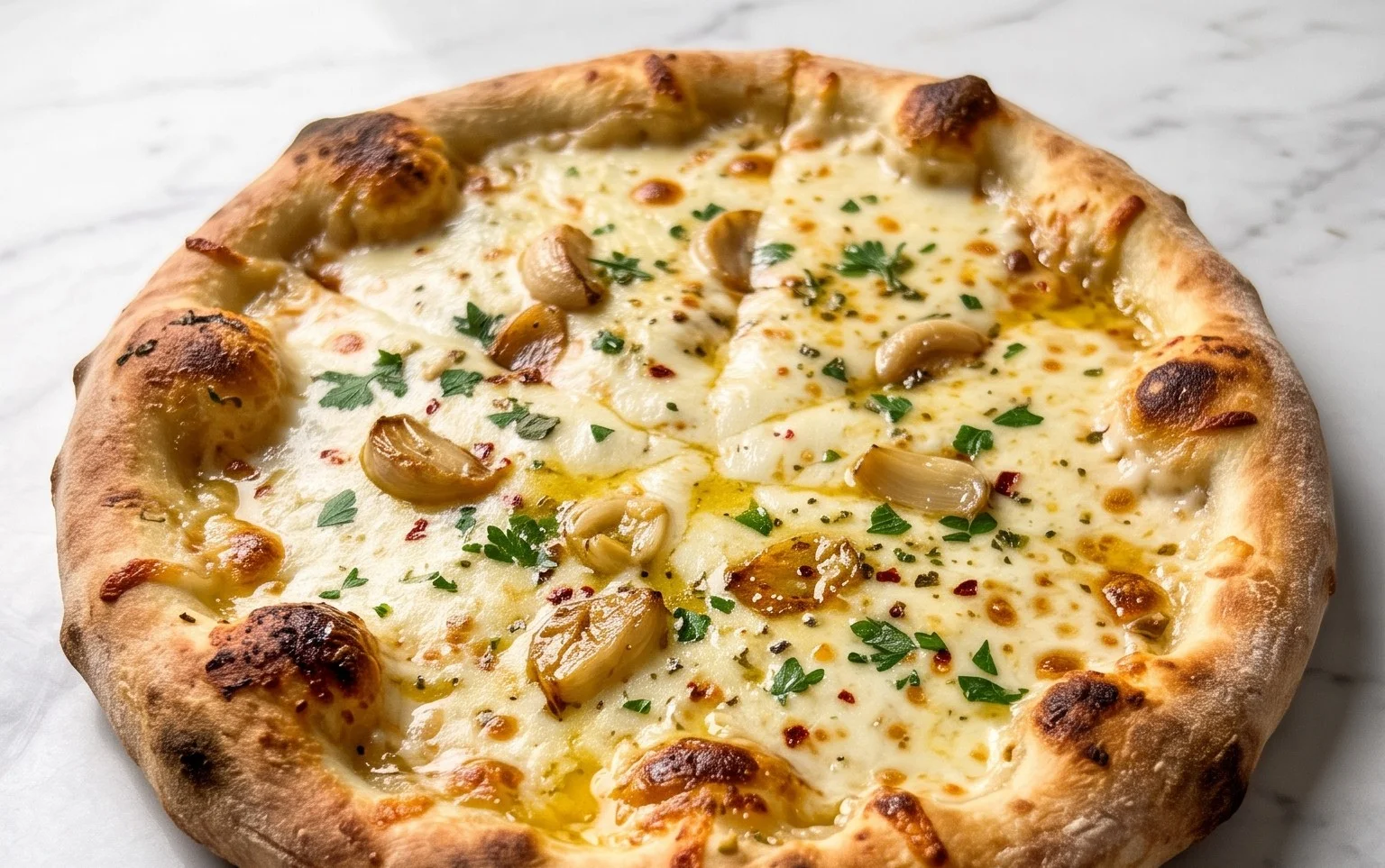 buttery garlic pizza