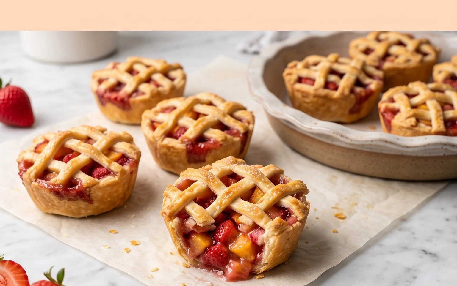 Strawberry Peach Pie Bites