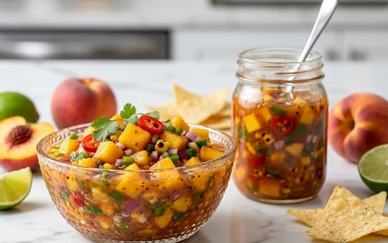 Sweet & Spicy Peach Salsa Canning Recipe