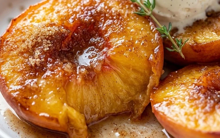 Cinnamon Sugar Baked Peaches